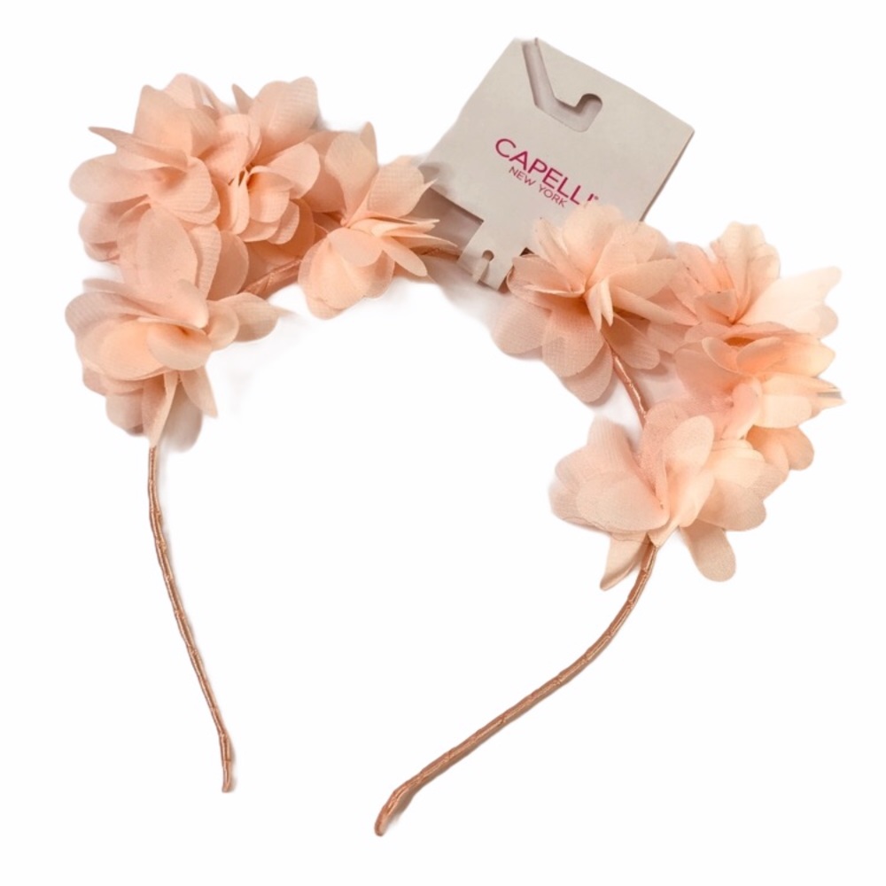 CAPELLI NEW YORK Floral Cat Ears Headband NEW
